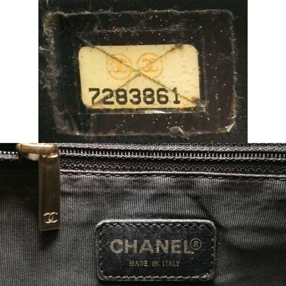 Authentic CHANEL Vintage Lambskin Quilted Chocolate Bar Tote Black Purse - Picture 7 of 11